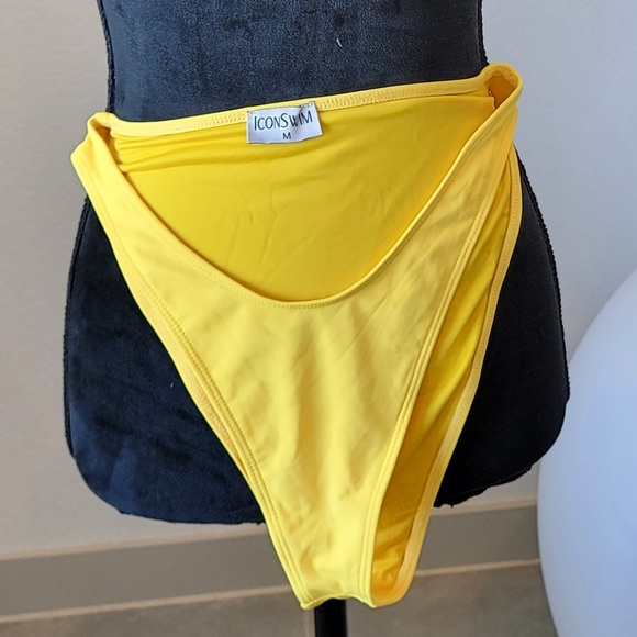 Icon swim Yellow low cut high side bikini bottoms - Picture 3 of 9